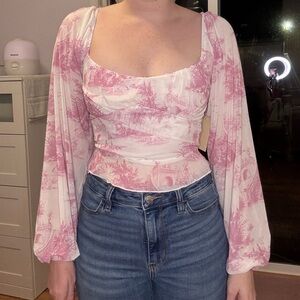 Pink Patterned Women's Top